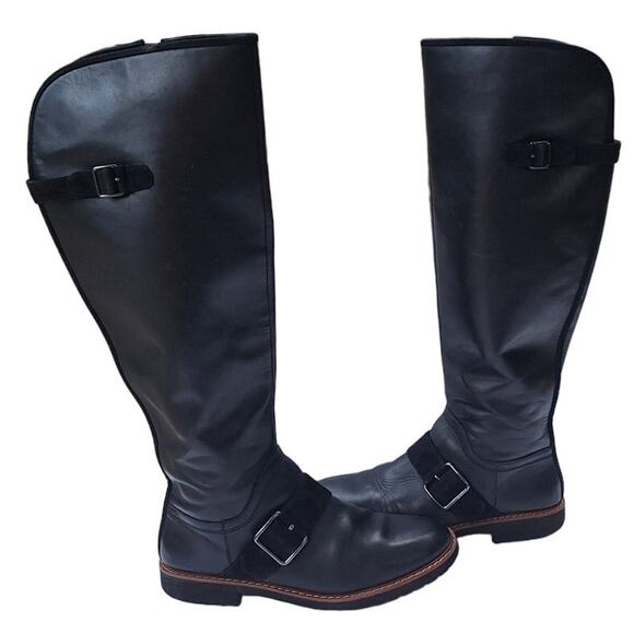 Franco Sarto CUTLER Knee High Riding Boot Tall Equestrian Black Leather Size 8 - Picture 8 of 12